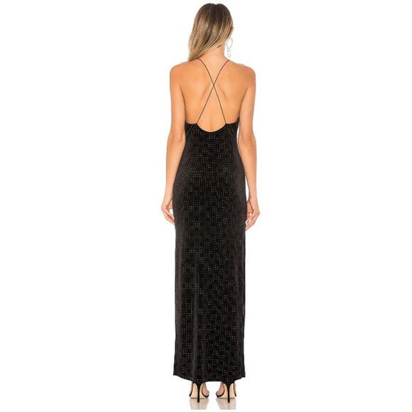 House of Harlow 1960 x Revolve Black Velvet Rae Crisscross Back Slip Dress - Picture 2 of 11